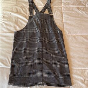 No Boundaries Houndstooth Pinafore Dress